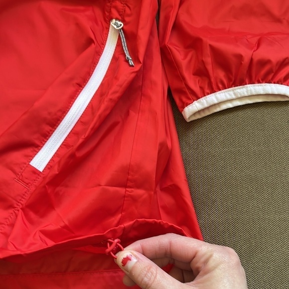 Columbia PFG Tidal Hooded Windbreaker Red Jacket Full Zip Women's Size Large EUC - Picture 10 of 12
